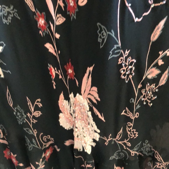 Eva Blue Vintage Floral Beaded Midi Dress - Picture 6 of 16